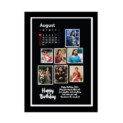 Customized Birthday Photo Frame – Black Fiber Frame with Acrylic Cover