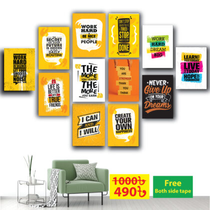 12 Piece motivational quotes pvc wall board for room decoraiton