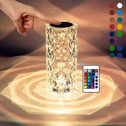 16 Color rechargeable Rose diamond table lamp touch control + remote control